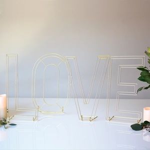 Wire 'Love' Gold Wedding Decor | Style Me Pretty